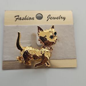 Fashion Jewelry Vintage Cat Pin Gold